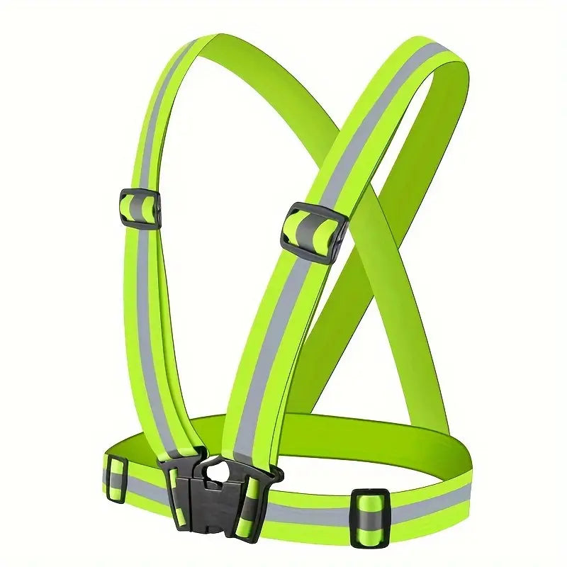 Green Reflective Strap Outdoor Reflective Vest for Runnig, Cycling and Night Walks